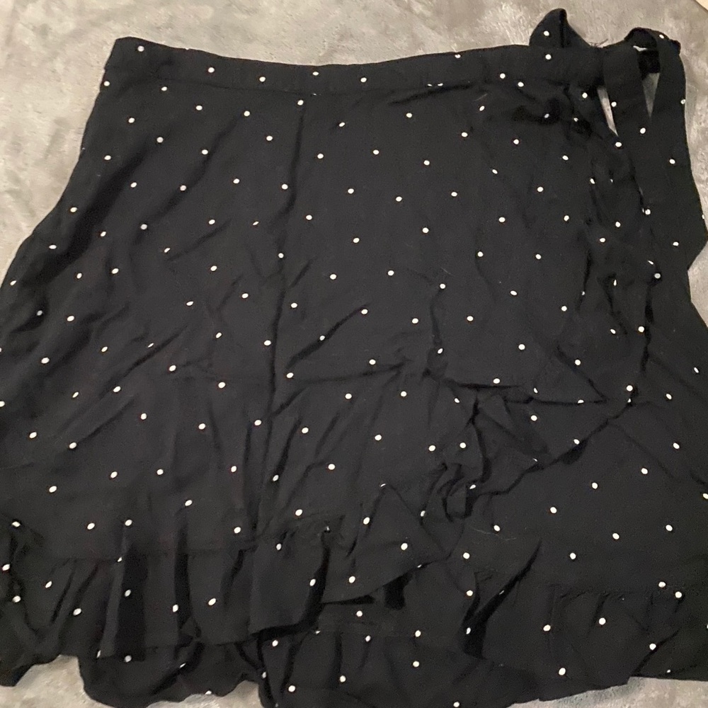 Wrap mini skirt.
